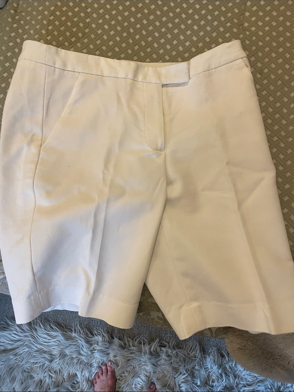 Kenar Cream Tailored Bermuda Shorts